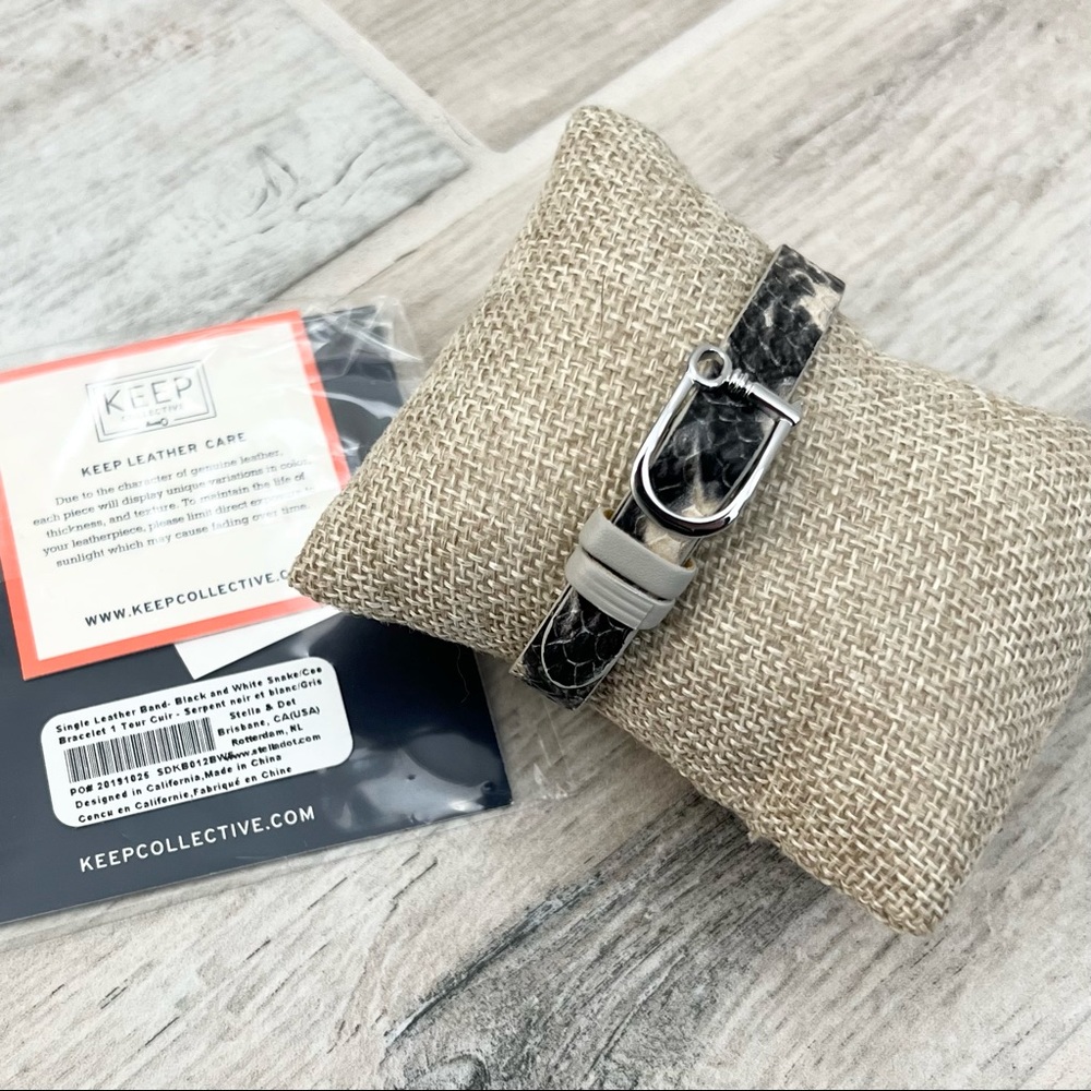 Stella & Dot KEEP Snake Print Single Leather Band